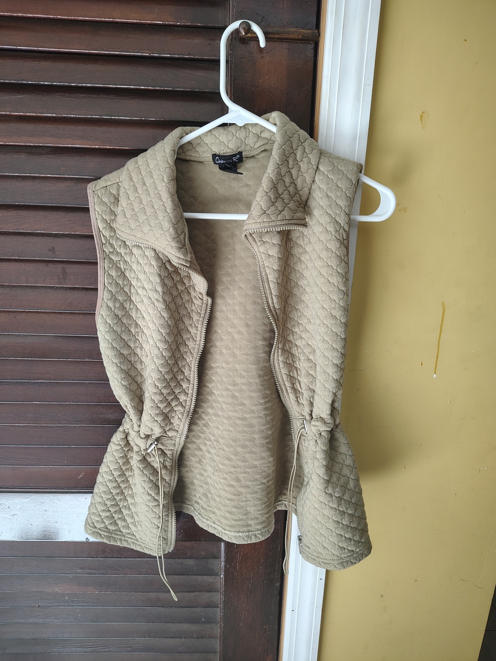 Cozy Quilted Drawstring Vest - Taupe